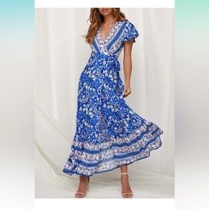 Patterned Wrap Dress